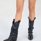 Okus - Black Buckle Block Heel Ankle Boot (Women)