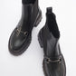 Vesper Black Buckled Chelsea Boot (Women)