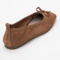 Sosa - Taupe Genuine Leather Square-Toe Bow Ballet Flat (Women)