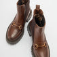 Vesper Cognac Brown Buckled Chelsea Boot (Women)