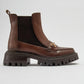 Vesper Cognac Brown Buckled Chelsea Boot (Women)