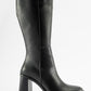 Maranta - Black Heeled Knee-High Boot (Women)