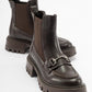 Vesper Brown Buckled Chelsea Boot (Women)