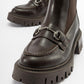 Vesper Brown Buckled Chelsea Boot (Women)