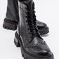 Coralo Black Lace‑Up Combat Boot (Women)