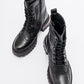 Coralo Black Lace‑Up Combat Boot (Women)