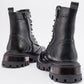 Coralo Black Lace‑Up Combat Boot (Women)