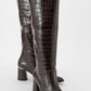 Belis - Brown Printed Heeled Boot (Women)