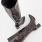 Belis - Brown Printed Heeled Boot (Women)