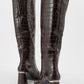Belis - Brown Printed Heeled Boot (Women)
