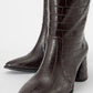 Belis - Brown Printed Heeled Boot (Women)