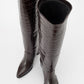 Belis - Brown Printed Heeled Boot (Women)