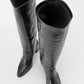 Belis - Black Printed Heeled Boot (Women)
