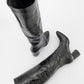 Belis - Black Printed Heeled Boot (Women)