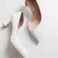 Vera White Pointed Toe Pump (Women)