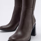 Maranta - Brown Heeled Knee-High Boot (Women)