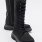 Rise - Black Suede Lace-Up Zip Combat Boot (Women)