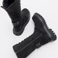 Rise - Black Suede Lace-Up Zip Combat Boot (Women)
