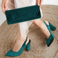 Scarlett - Green Velvet Clutch
