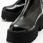 Ovil - Black Patent Thick Sole Zip Boot (Women)