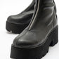 Ovil - Black Stretch Thick Sole Zip Boot (Women)