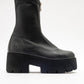 Ovil - Black Stretch Thick Sole Zip Boot (Women)
