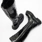 Pegos - Black Ruched Lace-Up Zip Boot (Women)