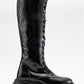 Pegos - Black Ruched Lace-Up Zip Boot (Women)