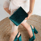 Alba - Emerald Green Velvet Clutch
