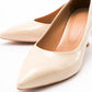 Pedra Heeled Shoe - Nude Patent