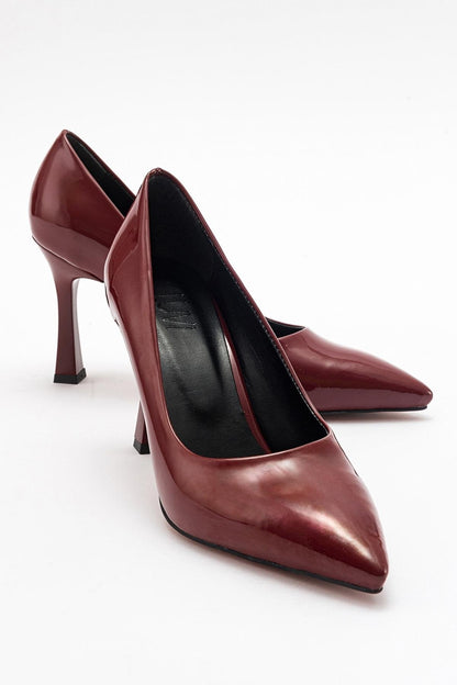 Forest Burgundy Patent Pointed-Toe Pump