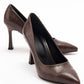 Forest Brown Pattern Pointed-Toe Pump