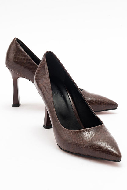 Forest Brown Pattern Pointed-Toe Pump