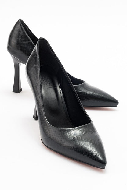 Forest Black Pattern Pointed-Toe Pump