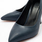 Forest Navy Cilt Pointed Toe Pump (Women)