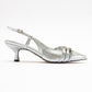 Woss - Silver Leather-Effect Belt Detail Heeled Shoe (Women)