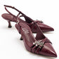Woss - Burgundy Patent Belt Detail Heeled Shoe (Women)