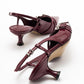 Woss - Burgundy Patent Belt Detail Heeled Shoe (Women)