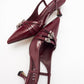 Woss - Burgundy Patent Belt Detail Heeled Shoe (Women)