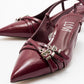 Woss - Burgundy Patent Belt Detail Heeled Shoe (Women)