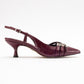 Woss - Burgundy Patent Belt Detail Heeled Shoe (Women)