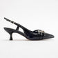 Woss - Black Patent Belt Detail Heeled Shoe (Women)