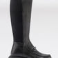 Chapel - Black Buckled Stretch-Detail Boot (Women)