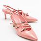 Magra Blush Patent Pointed-Toe Slingback Stiletto (Women)