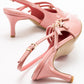Magra Blush Patent Pointed-Toe Slingback Stiletto (Women)