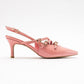 Magra Blush Patent Pointed-Toe Slingback Stiletto (Women)