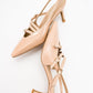 Magra Beige Patent Pointed-Toe Slingback Stiletto (Women)