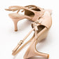 Magra Beige Patent Pointed-Toe Slingback Stiletto (Women)