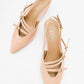 Magra Beige Patent Pointed-Toe Slingback Stiletto (Women)