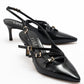 Magra Black Patent Pointed-Toe Slingback Stiletto